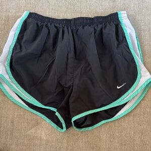 Nike Women’s Black Athletic Shorts with Teal green  Trim